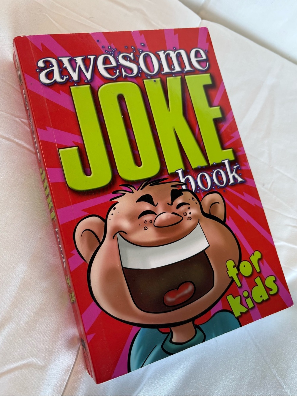 Awesome Joke Book for Kids - Bright Pink & Green Cover